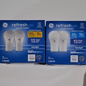 Refresh LED Light Bulbs - White 100w+60w